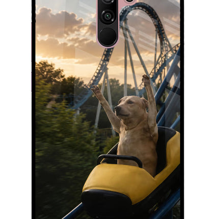 Rollercoaster Dog Redmi 9 Prime/Poco M2/M2 reloaded Glass Case