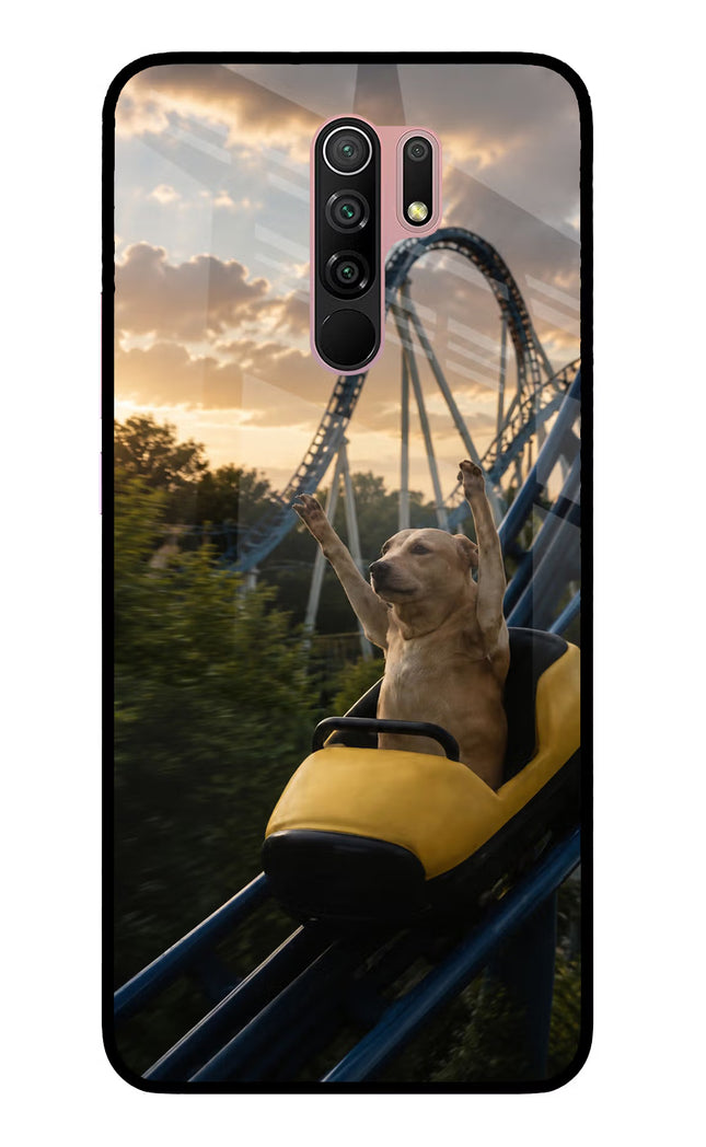 Rollercoaster Dog Redmi 9 Prime/Poco M2/M2 reloaded Glass Case