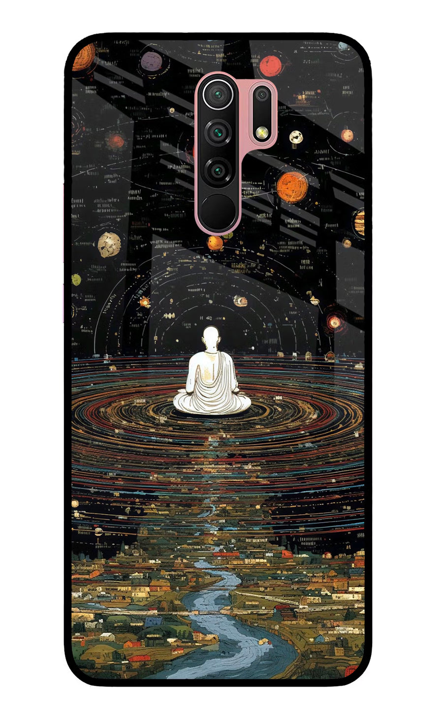 Space Monk Redmi 9 Prime/Poco M2/M2 reloaded Back Cover, Glass case