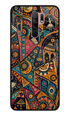 Folk Print Redmi 9 Prime/Poco M2/M2 reloaded Glass Case