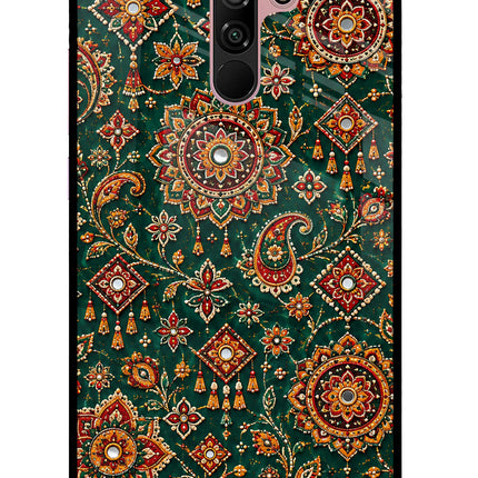 Green Pataka Redmi 9 Prime/Poco M2/M2 reloaded Glass Case