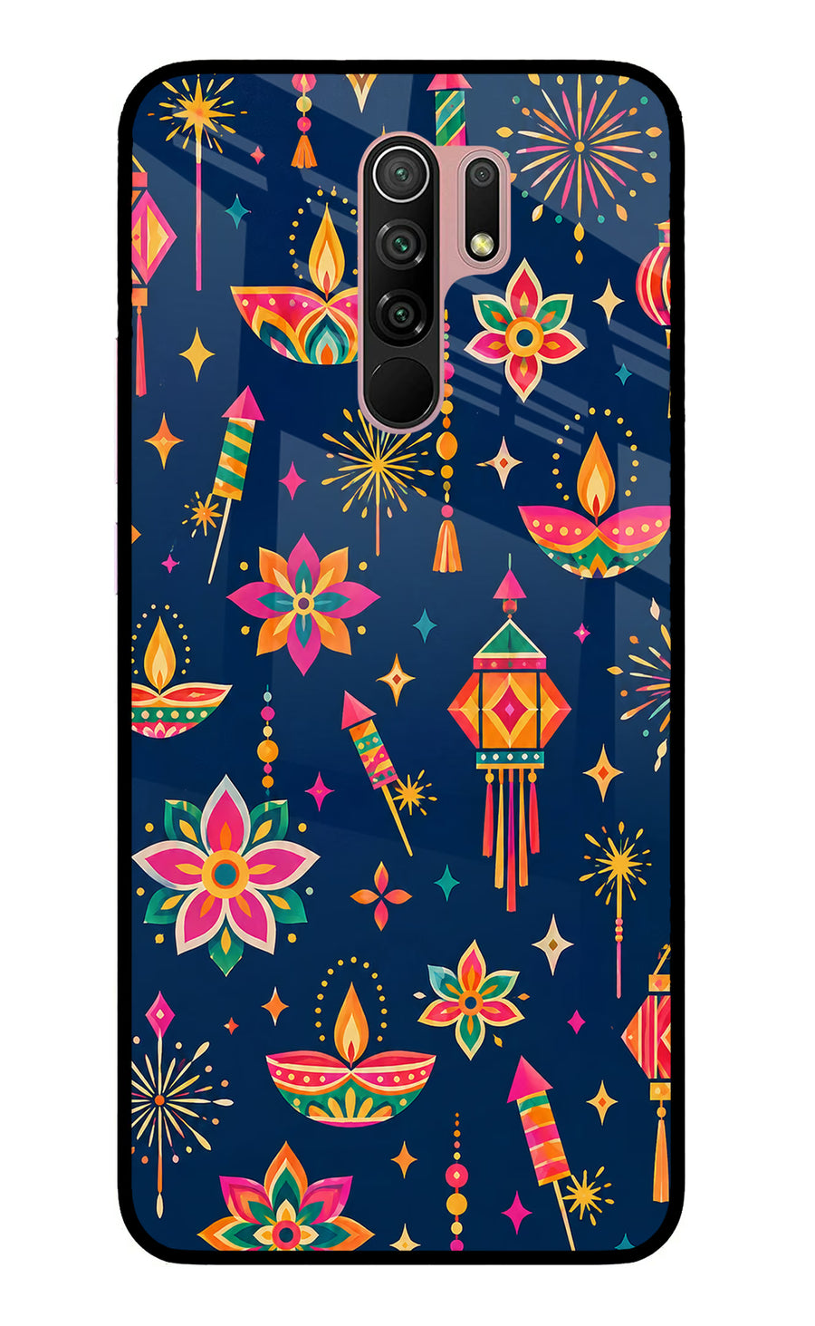 Festive Pop Redmi 9 Prime/Poco M2/M2 reloaded Back Cover, Glass case