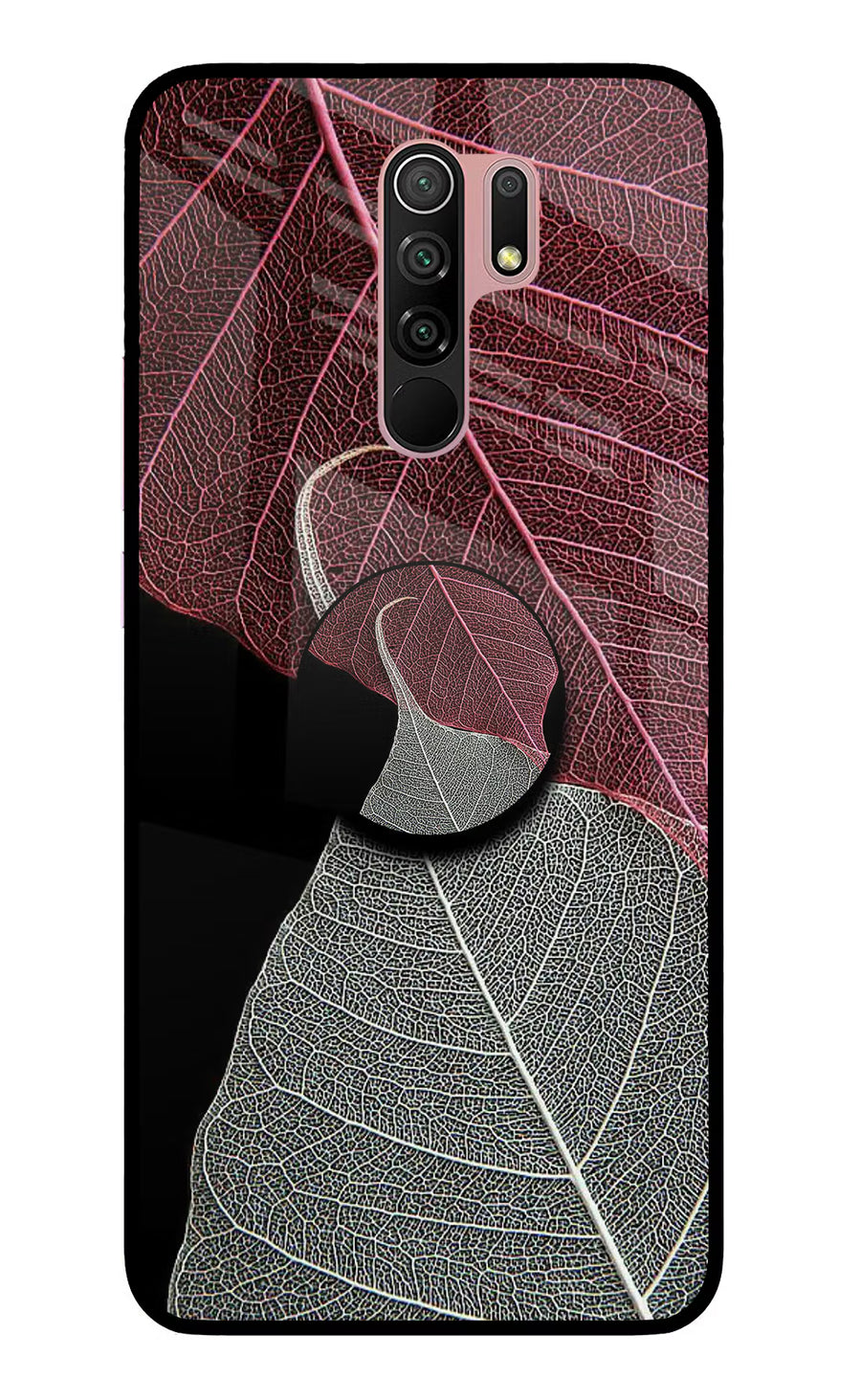 Leaf Pattern Redmi 9 Prime/Poco M2/M2 reloaded Pop Case, Glass case
