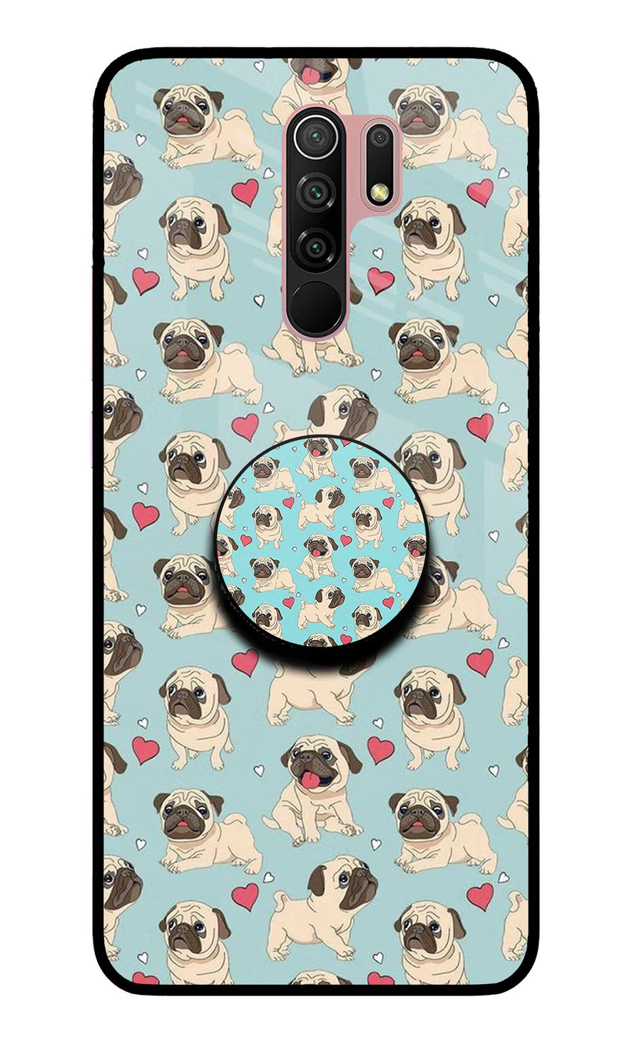 Pug Dog Redmi 9 Prime/Poco M2/M2 reloaded Pop Case, Glass case