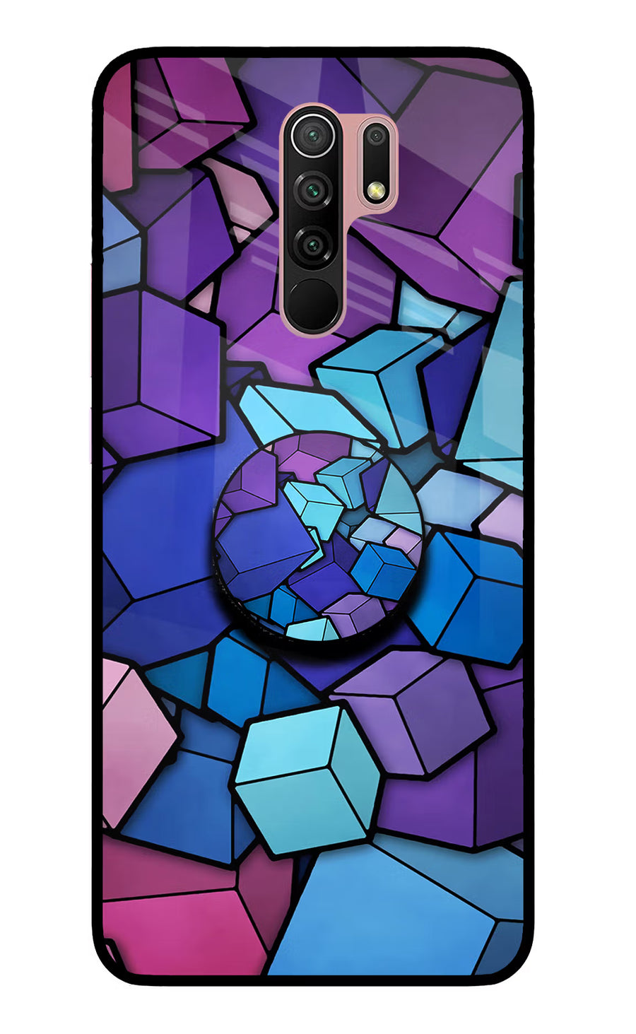 Cubic Abstract Redmi 9 Prime/Poco M2/M2 reloaded Pop Case, Glass case