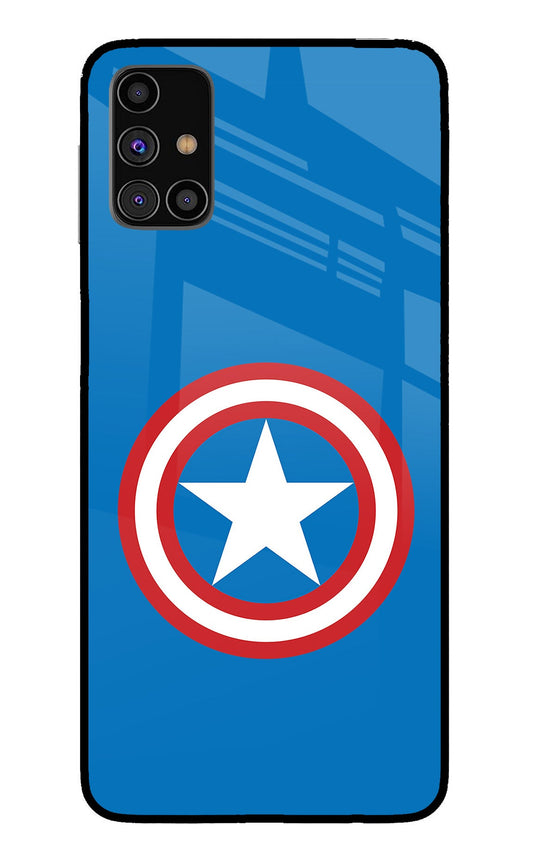 Captain America Logo Samsung M31s Glass Case