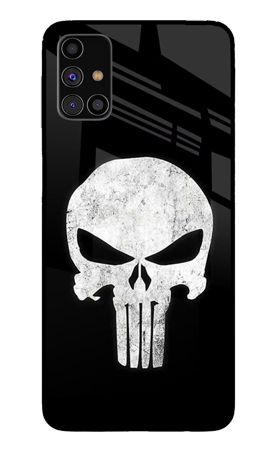 Punisher Skull Samsung M31s Back Cover, Glass case