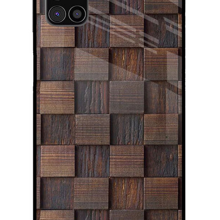 Wooden Cube Design Samsung M31s Glass Case