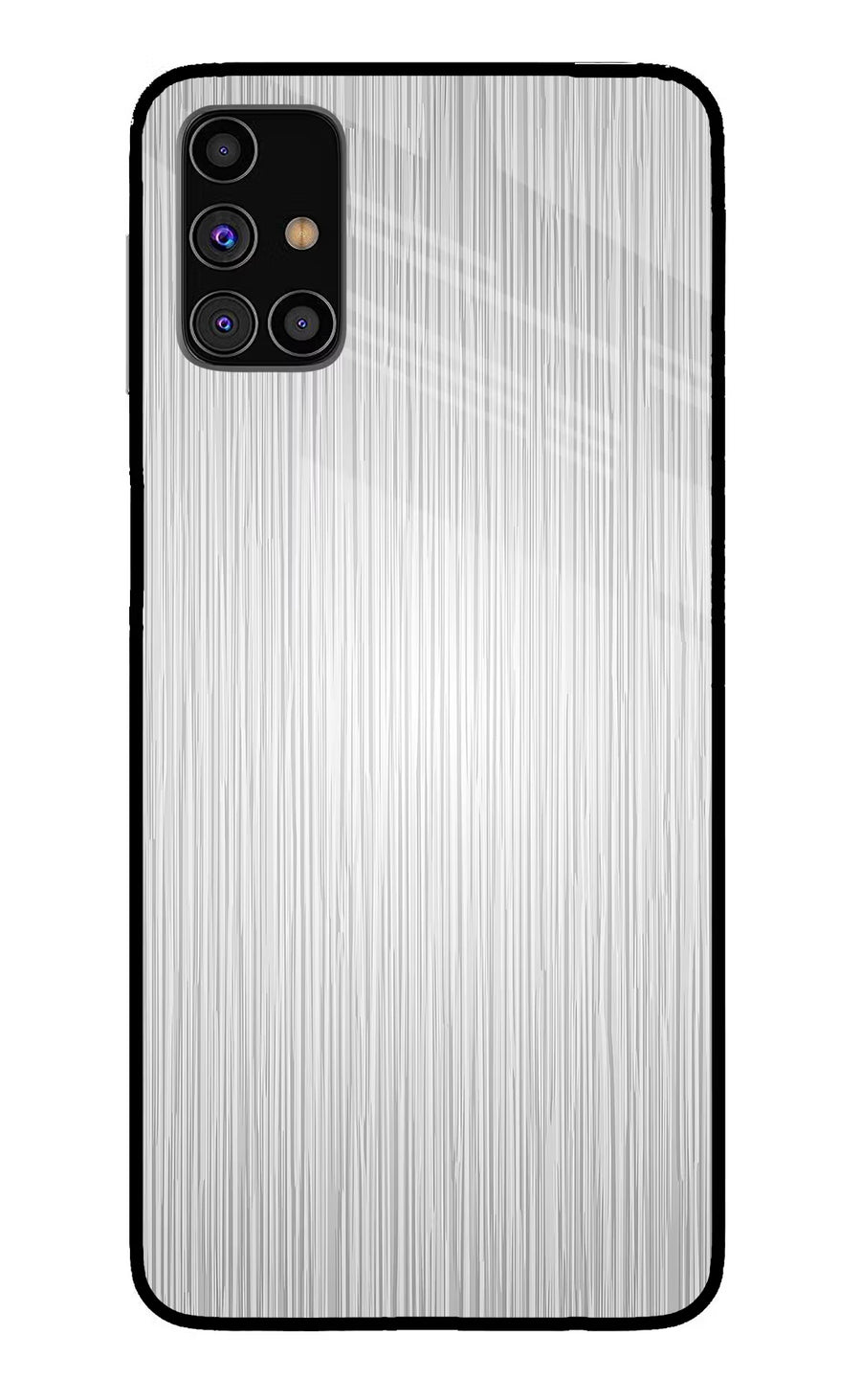 Wooden Grey Texture Samsung M31s Back Cover, Glass case