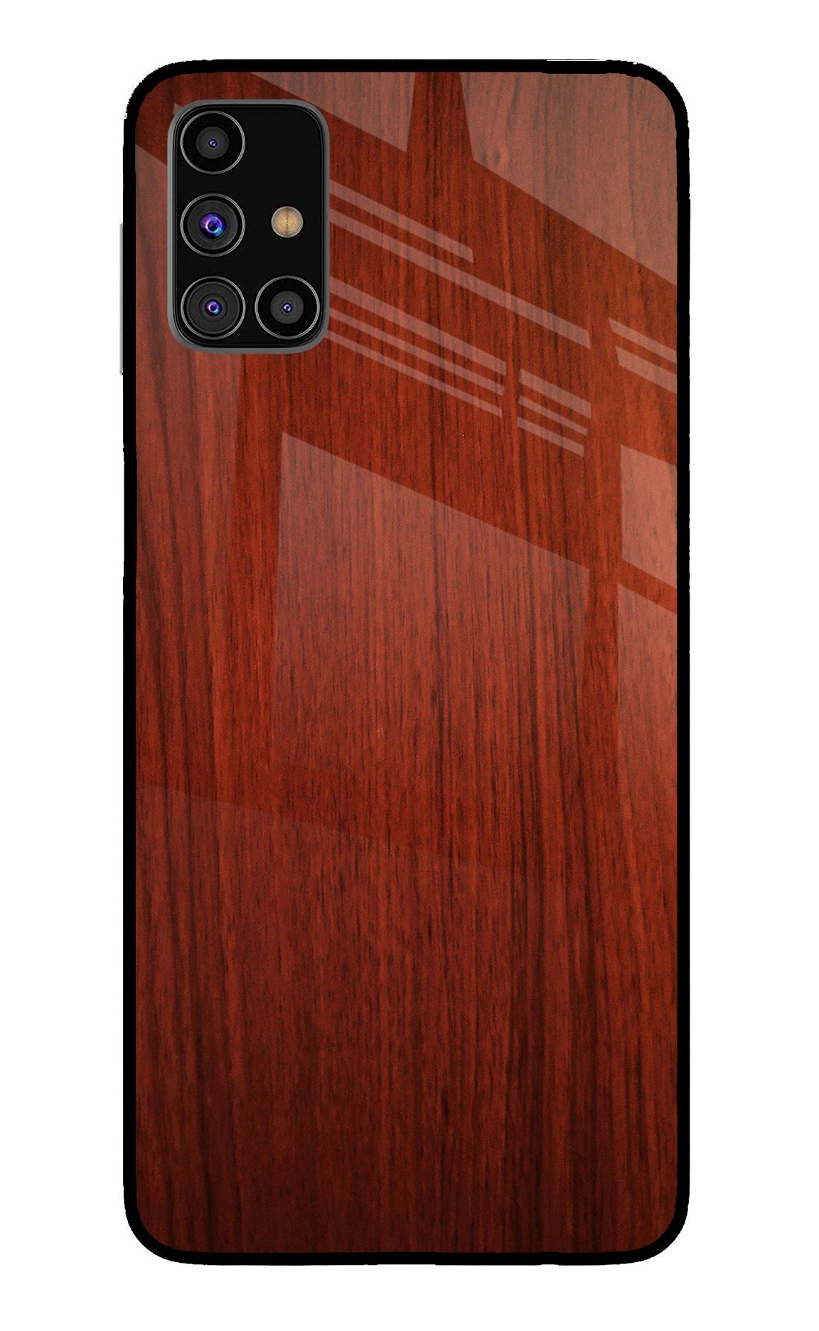 Wooden Plain Pattern Samsung M31s Glass Case