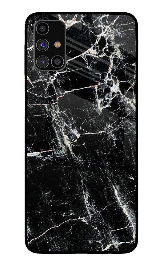 Black Marble Texture Samsung M31s Glass Case