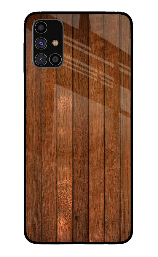 Wooden Artwork Bands Samsung M31s Glass Case