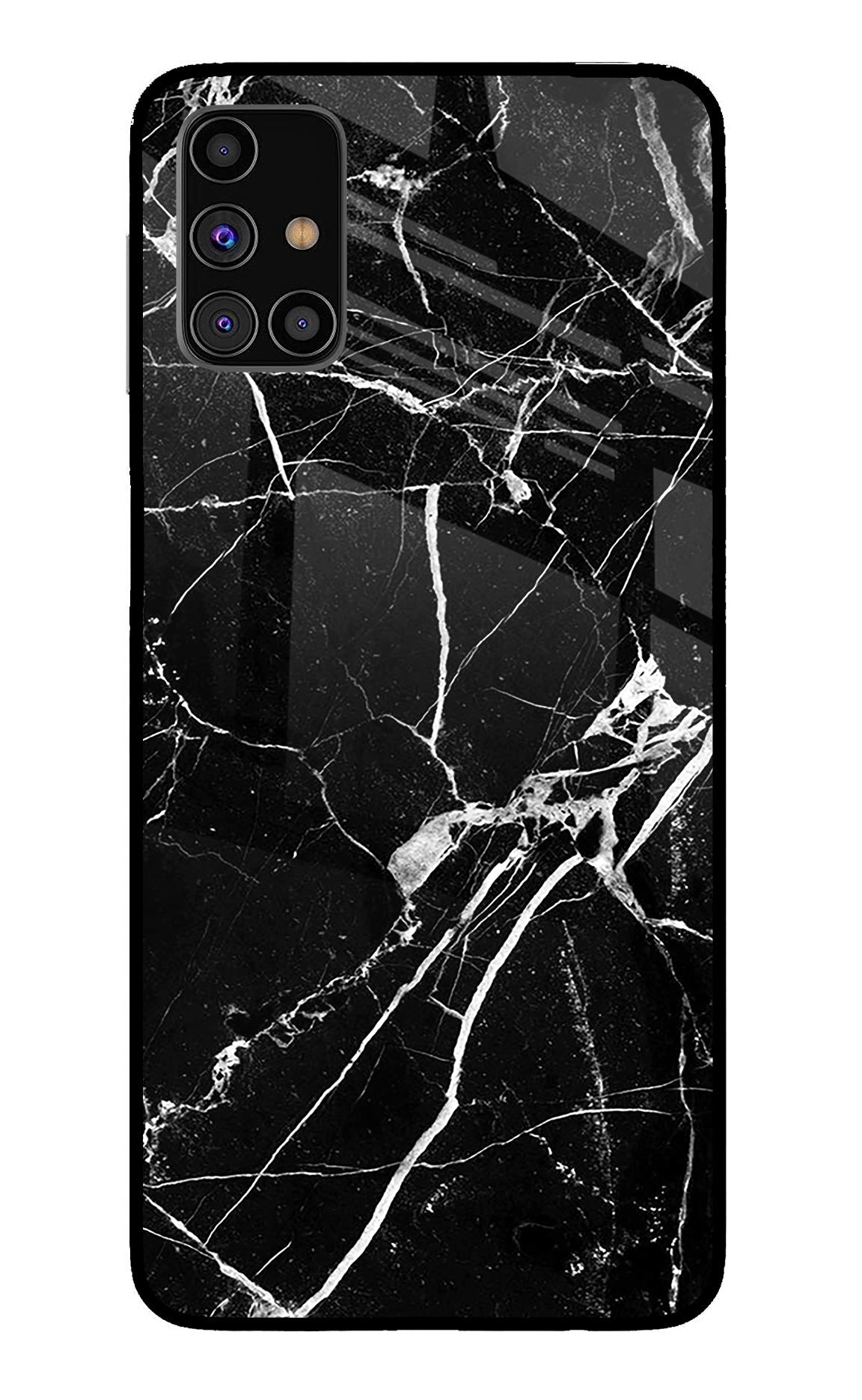 Black Marble Pattern Samsung M31s Back Cover