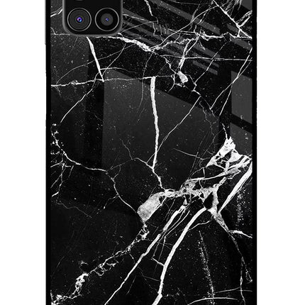 Black Marble Pattern Samsung M31s Glass Case Back Cover by Casekaro