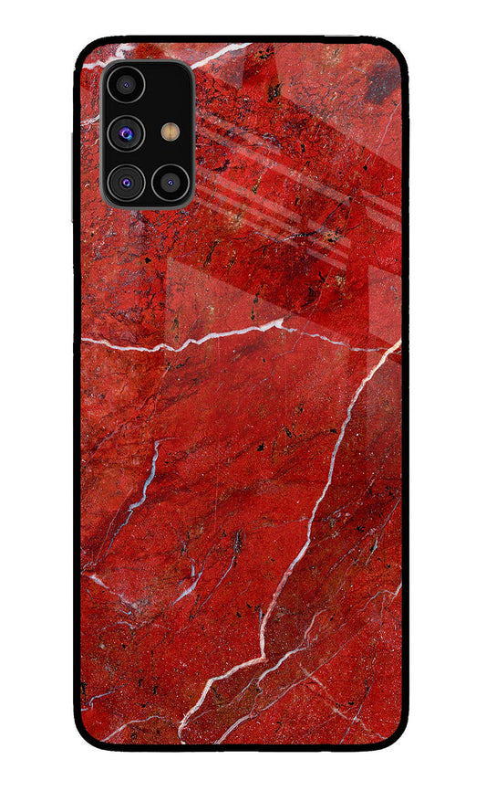 Red Marble Design Samsung M31s Glass Case