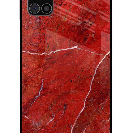 Red Marble Design Samsung M31s Glass Case Back Cover by Casekaro