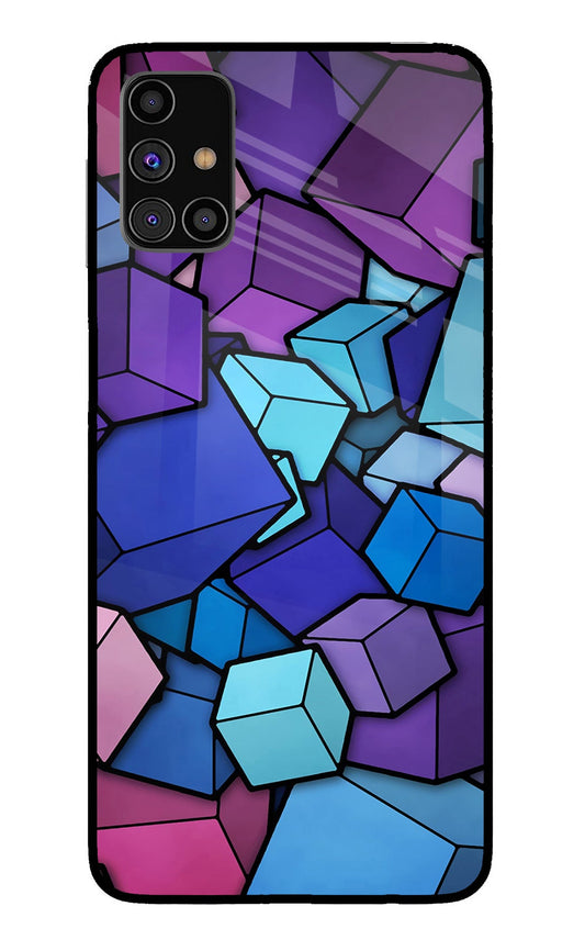 Cubic Abstract Samsung M31s Glass Case