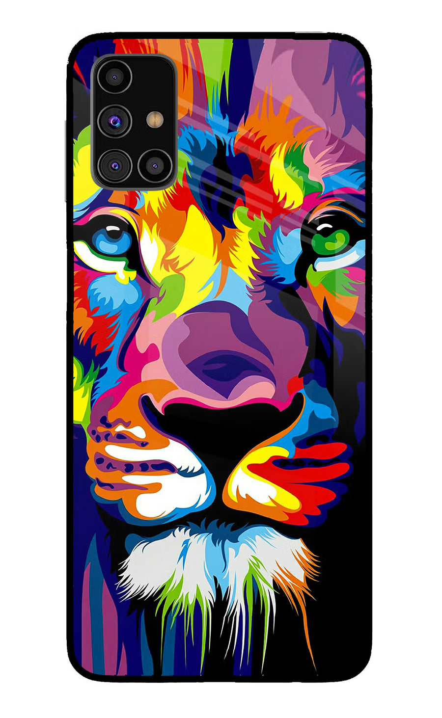 Lion Samsung M31s Back Cover, Glass case