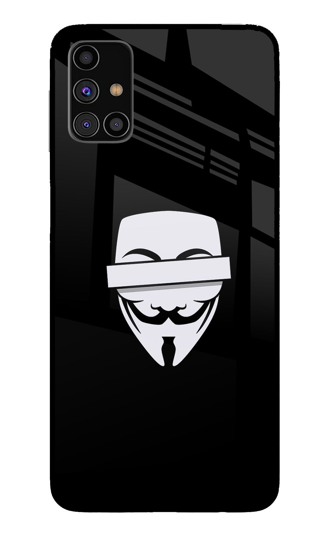 Anonymous Face Samsung M31s Glass Case