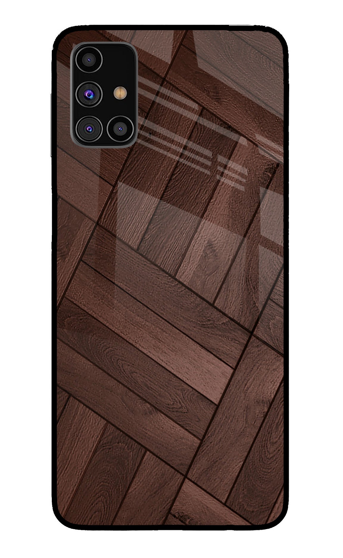 Wooden Texture Design Samsung M31s Glass Case