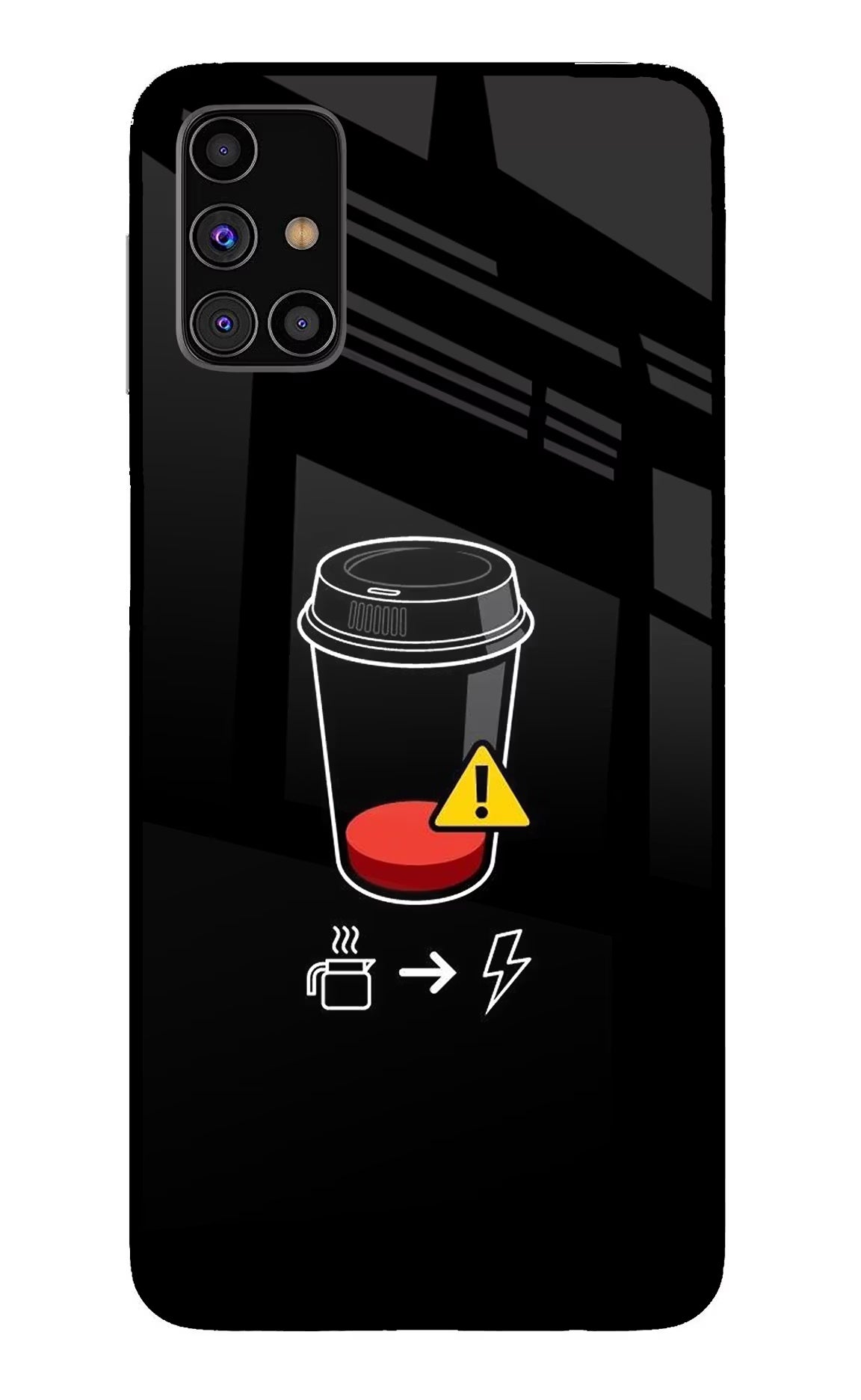 Coffee Samsung M31s Glass Case Back Cover by Casekaro