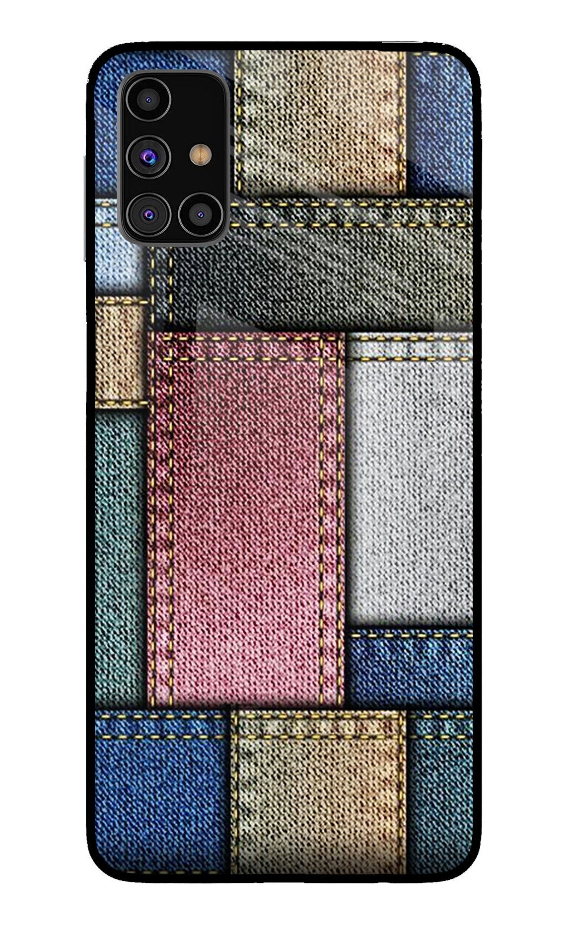 Multicolor Jeans Samsung M31s Glass Case