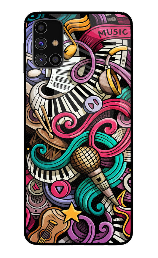 Music Abstract Samsung M31s Glass Case