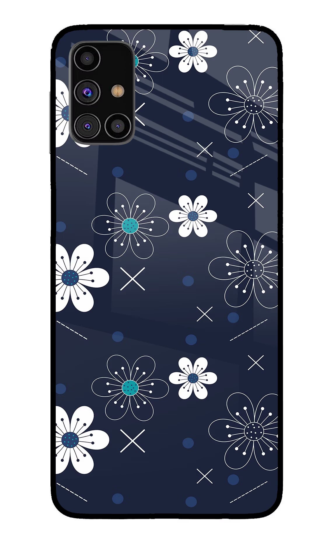Flowers Samsung M31s Glass Case Back Cover by Casekaro