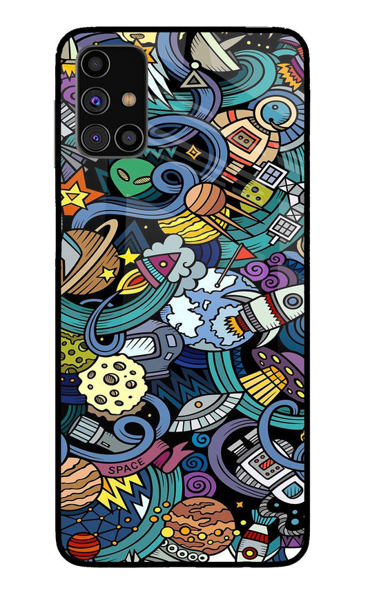 Space Abstract Samsung M31s Glass Case