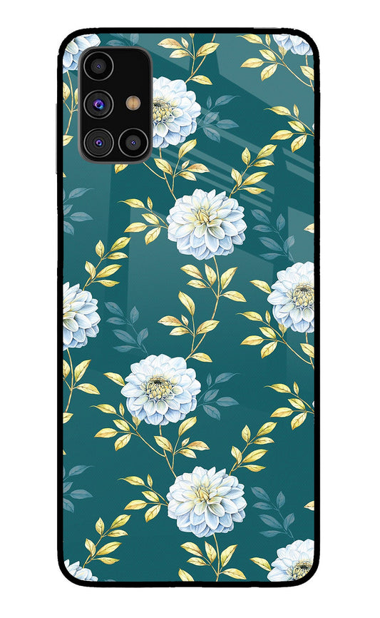 Flowers Samsung M31s Glass Case