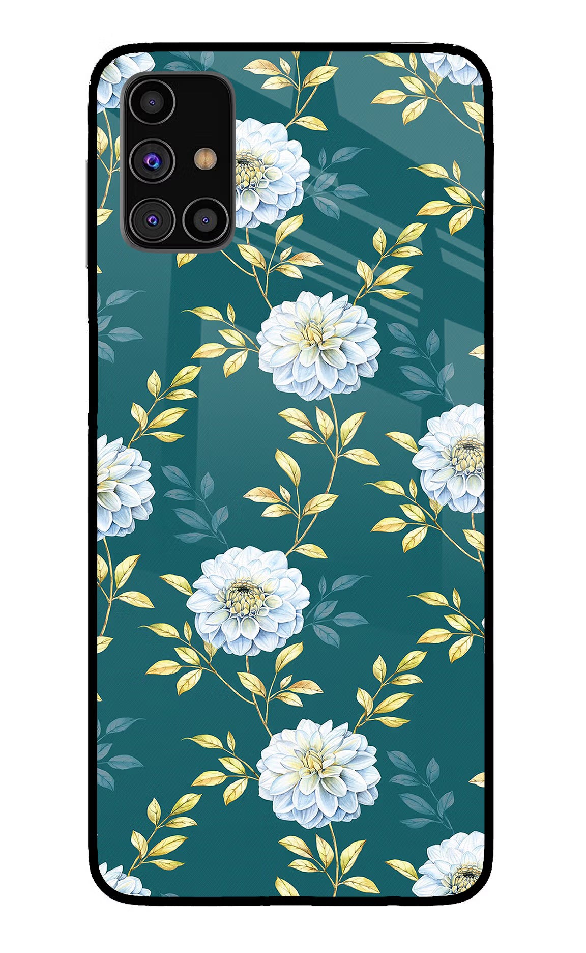 Flowers Samsung M31s Glass Case Back Cover by Casekaro
