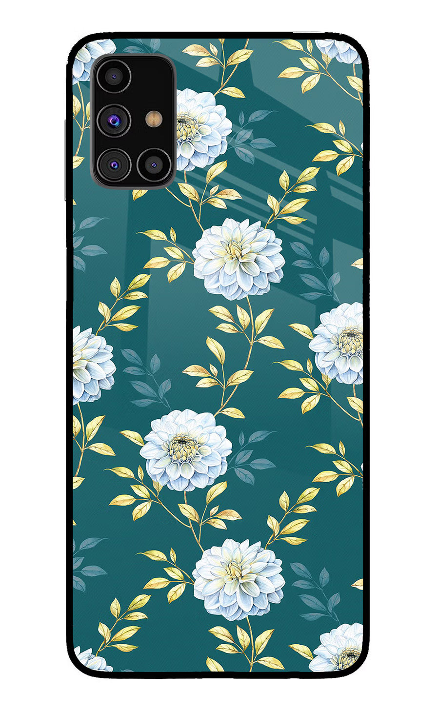 Flowers Samsung M31s Back Cover, Glass case