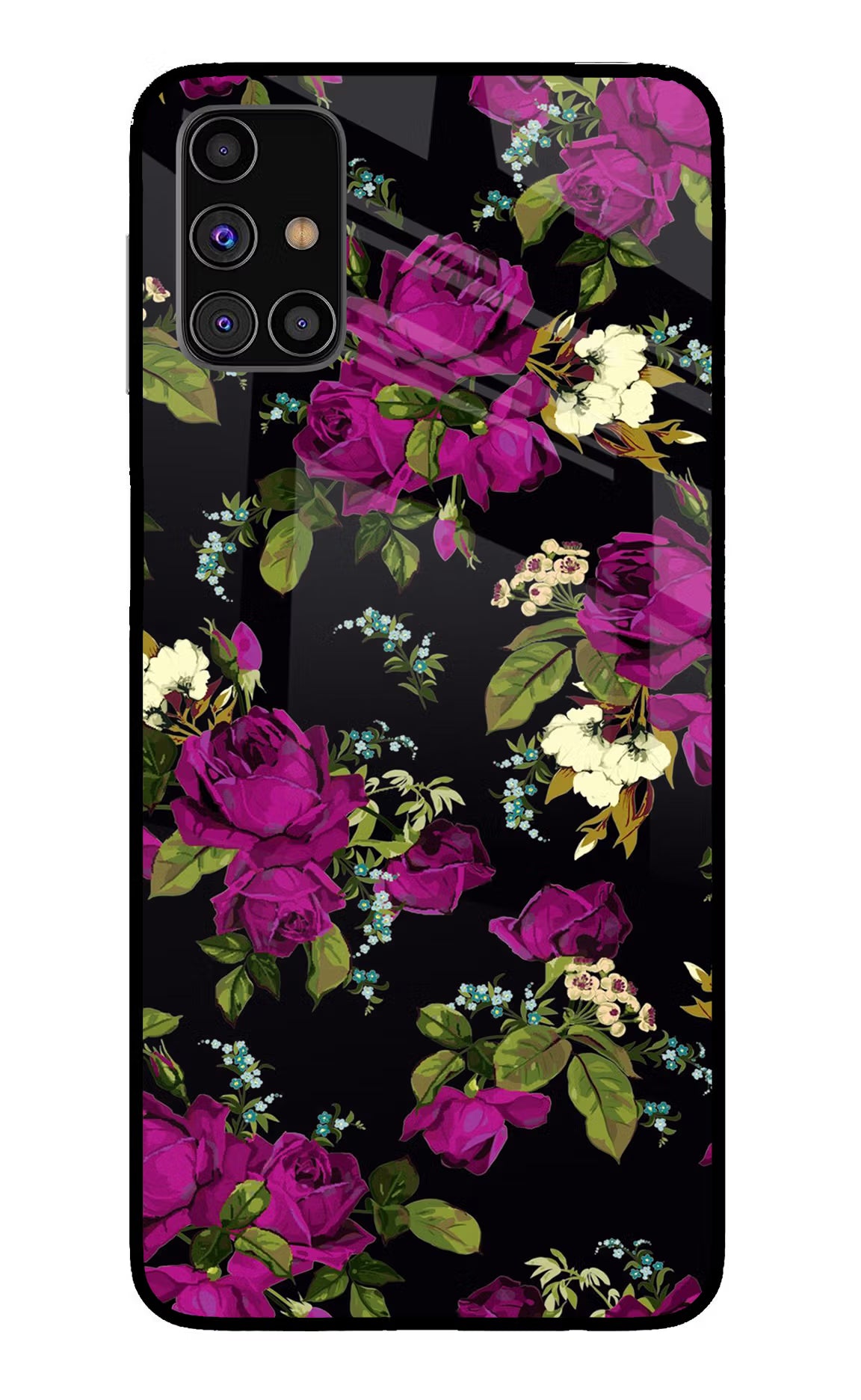 Flowers Samsung M31s Glass Case Back Cover by Casekaro