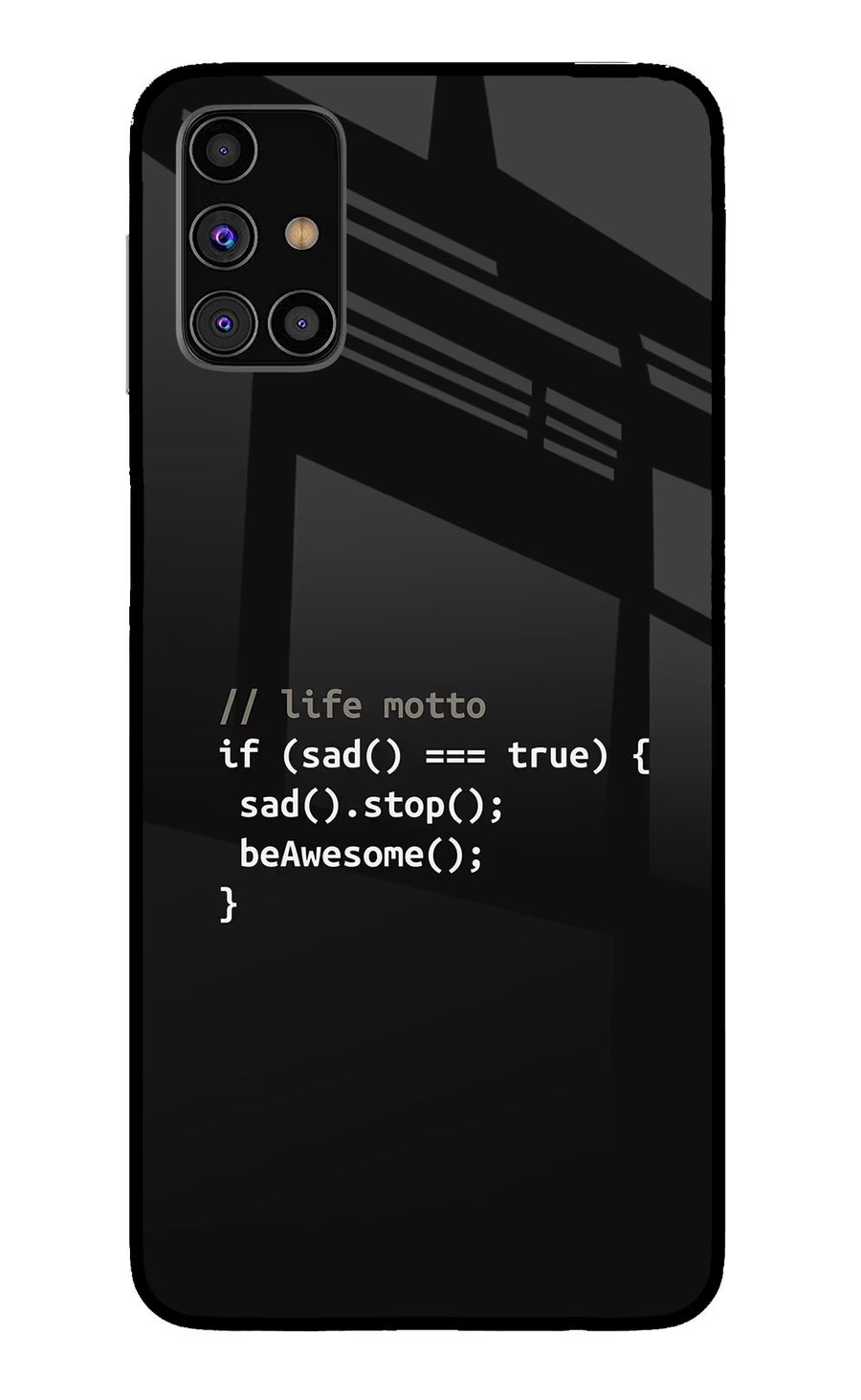 Life Motto Code Samsung M31s Back Cover, Glass case