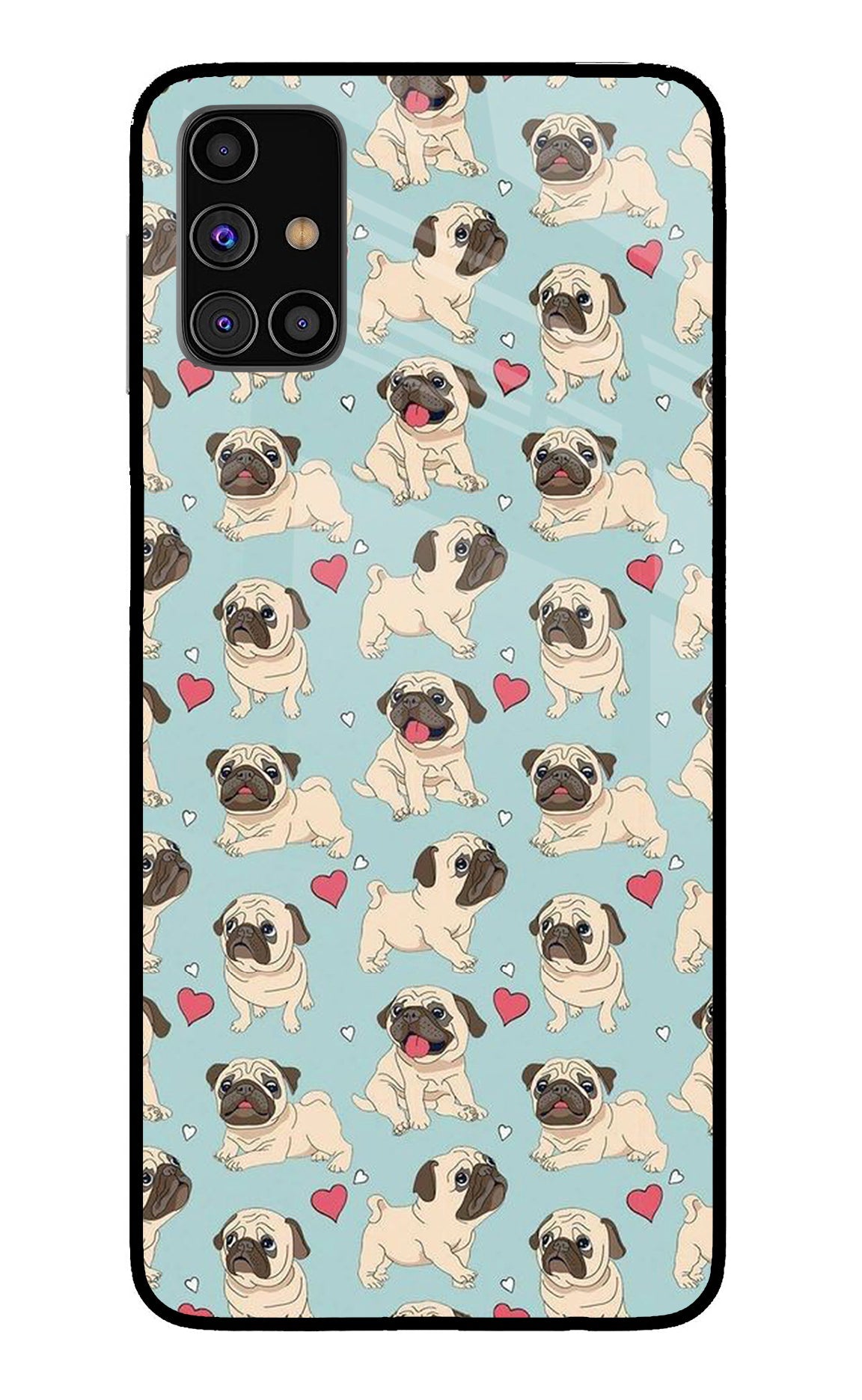 Pug Dog Samsung M31s Glass Case