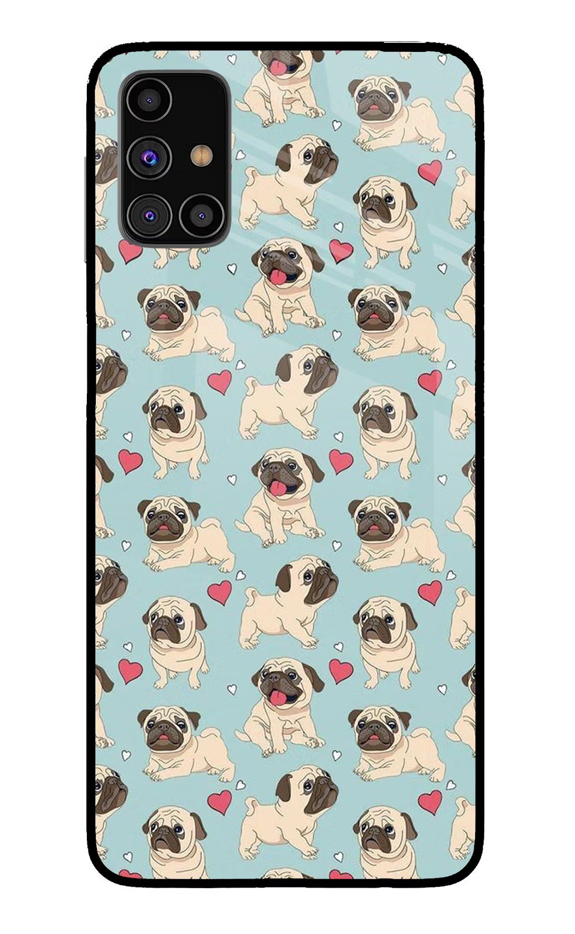 Pug Dog Samsung M31s Glass Case Back Cover by Casekaro