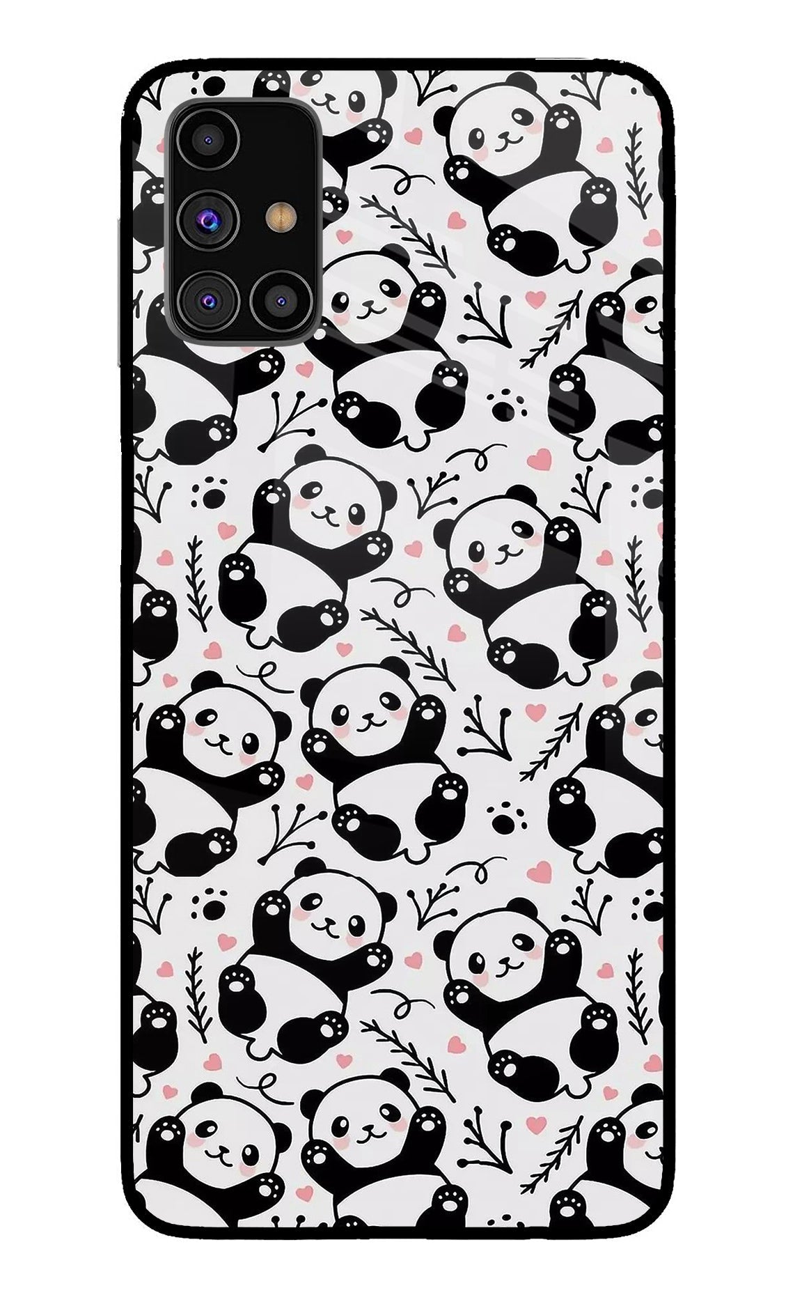 Cute Panda Samsung M31s Glass Case