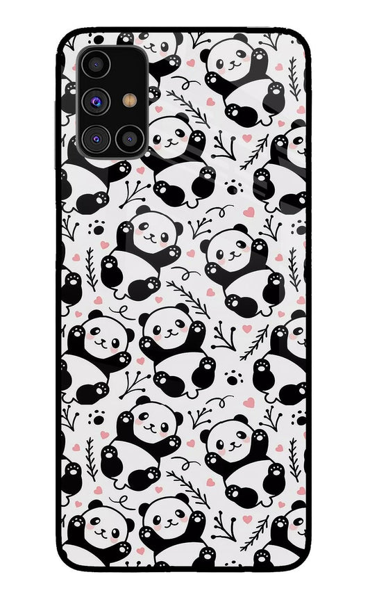 Cute Panda Samsung M31s Glass Case