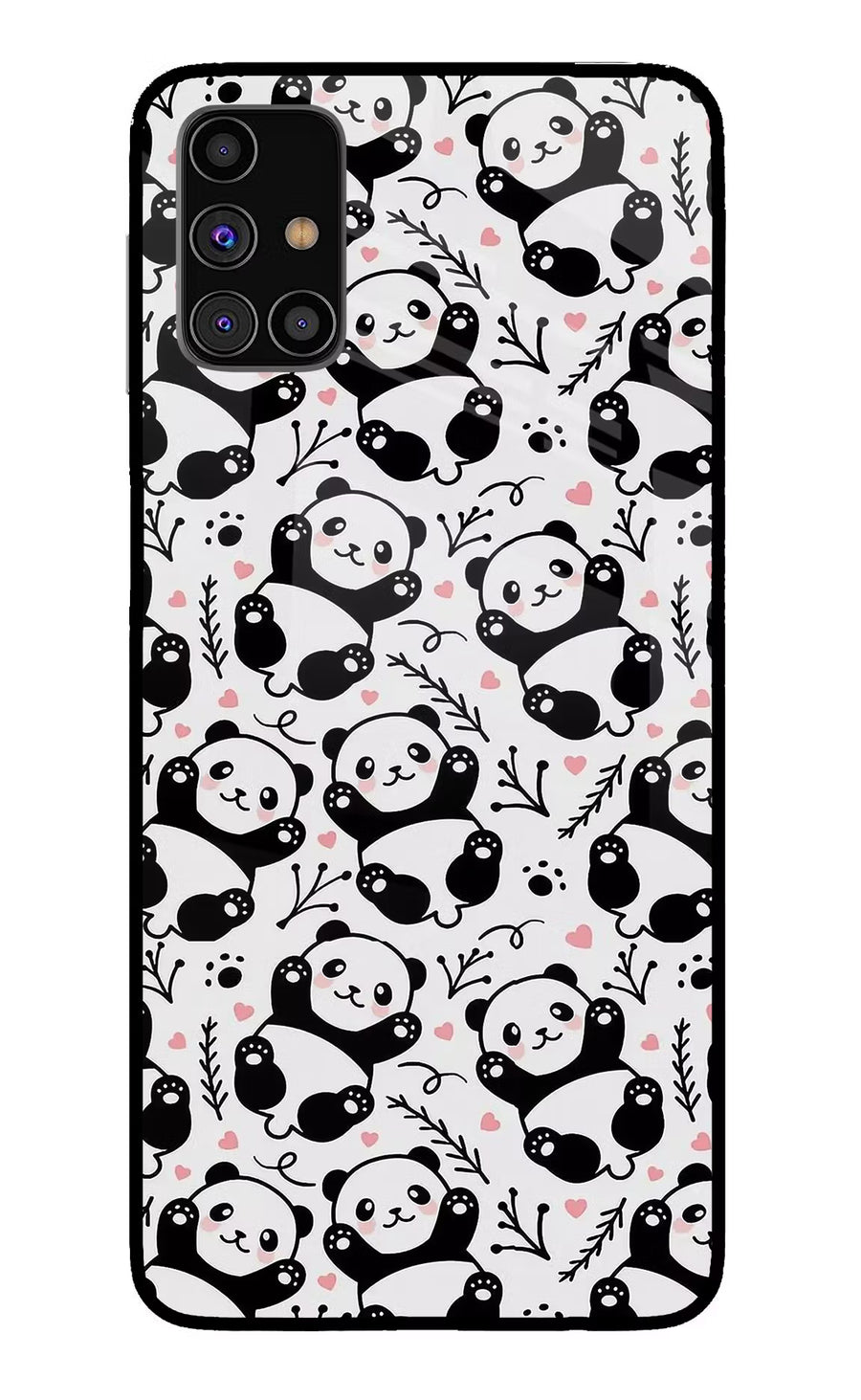 Cute Panda Samsung M31s Back Cover, Glass case