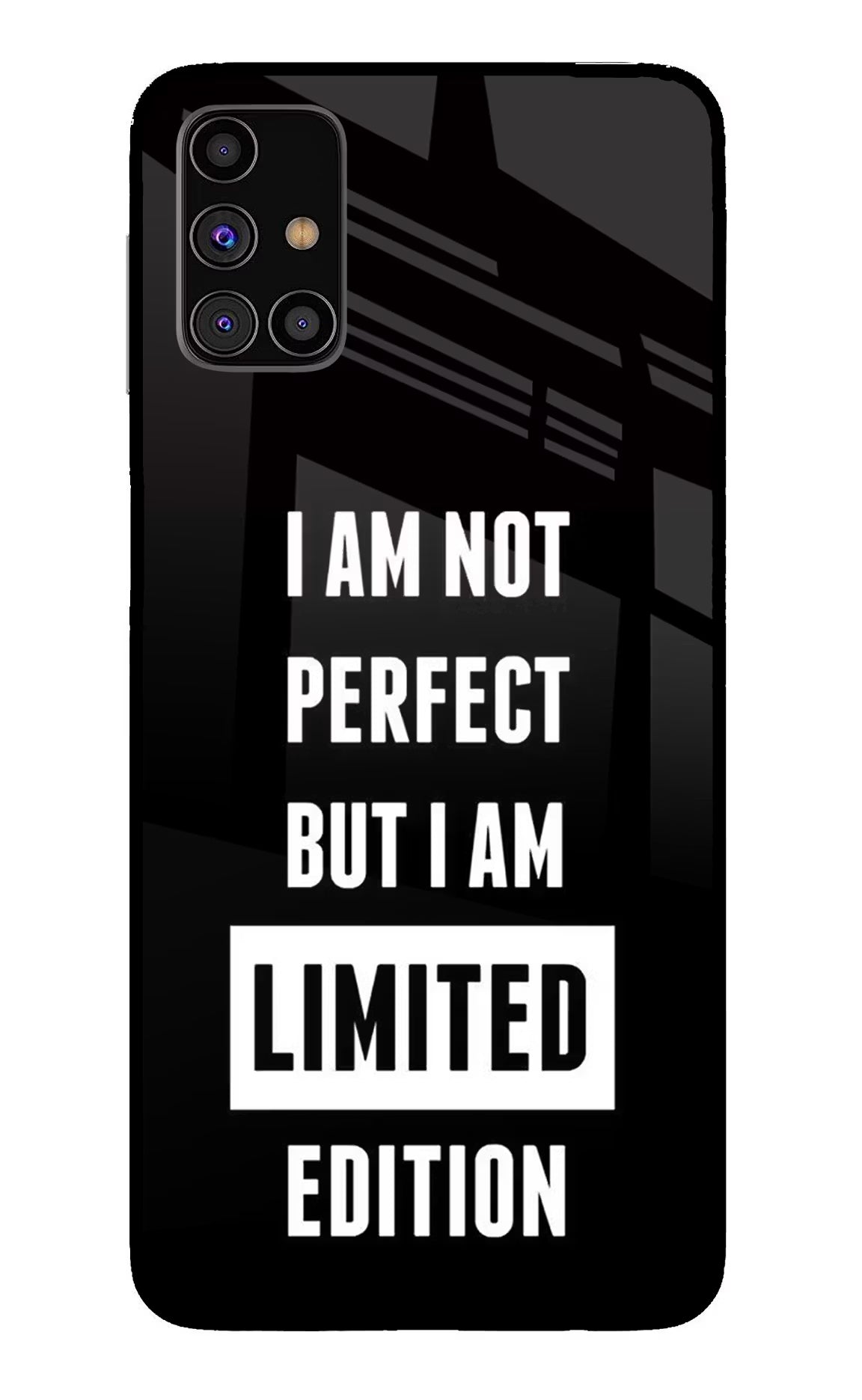 I Am Not Perfect But I Am Limited Edition Samsung M31s Glass Case Back Cover by Casekaro