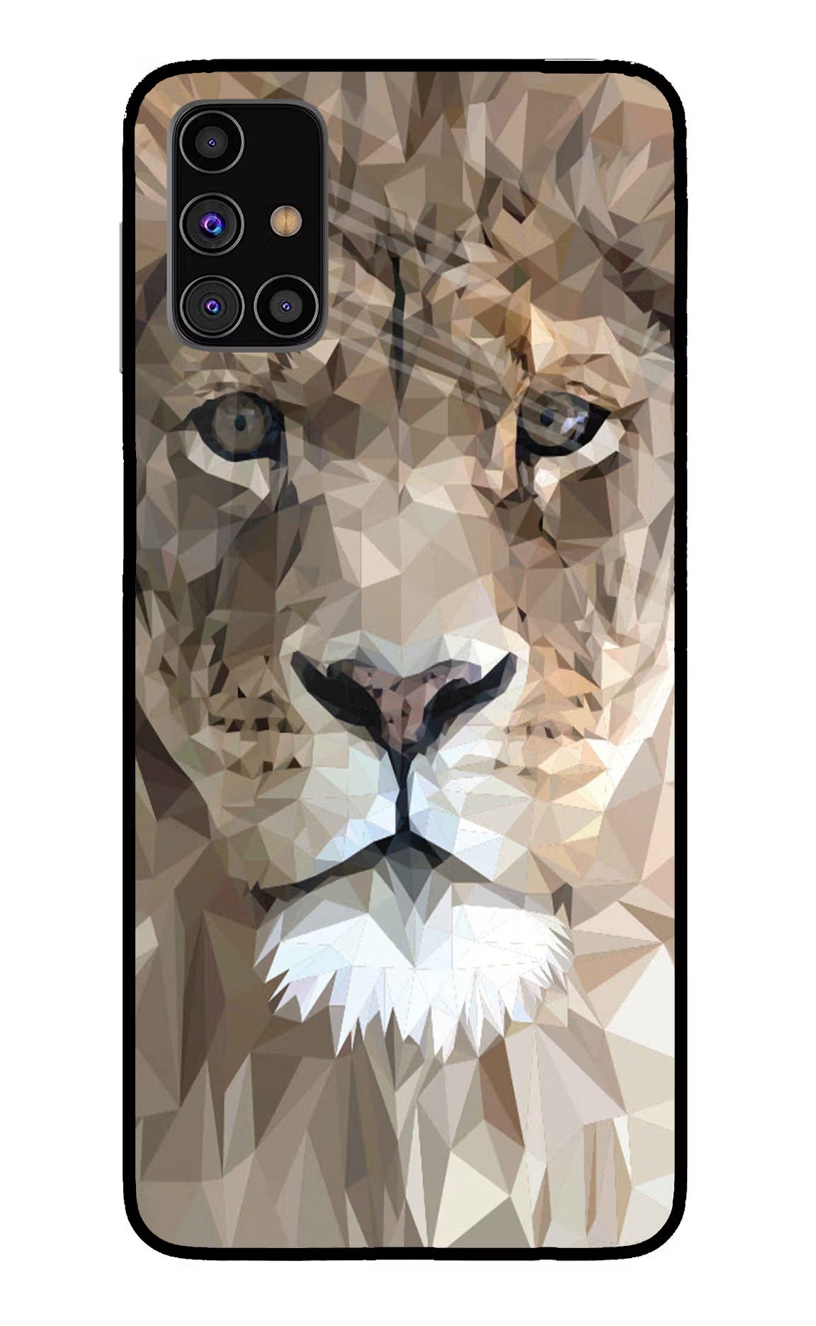 Lion Art Samsung M31s Glass Case Back Cover by Casekaro