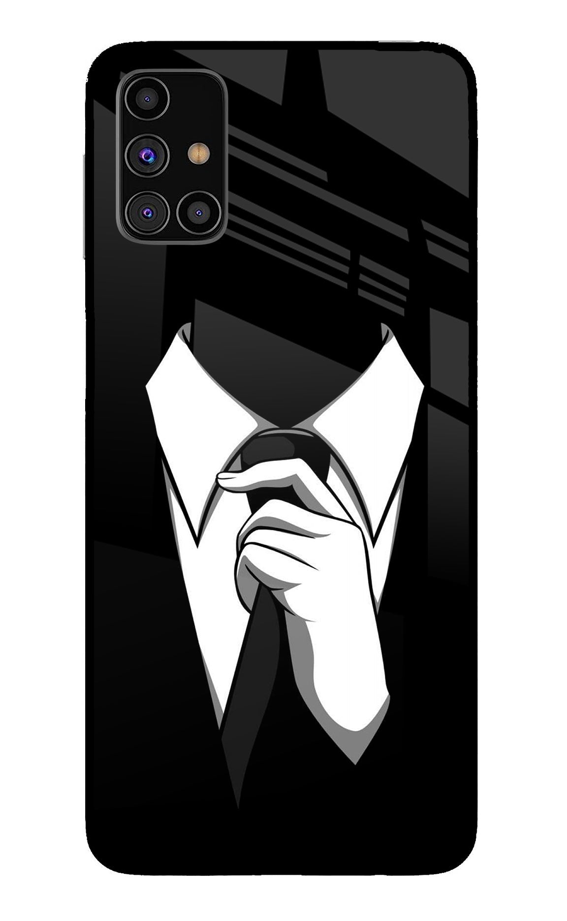 Black Tie Samsung M31s Glass Case