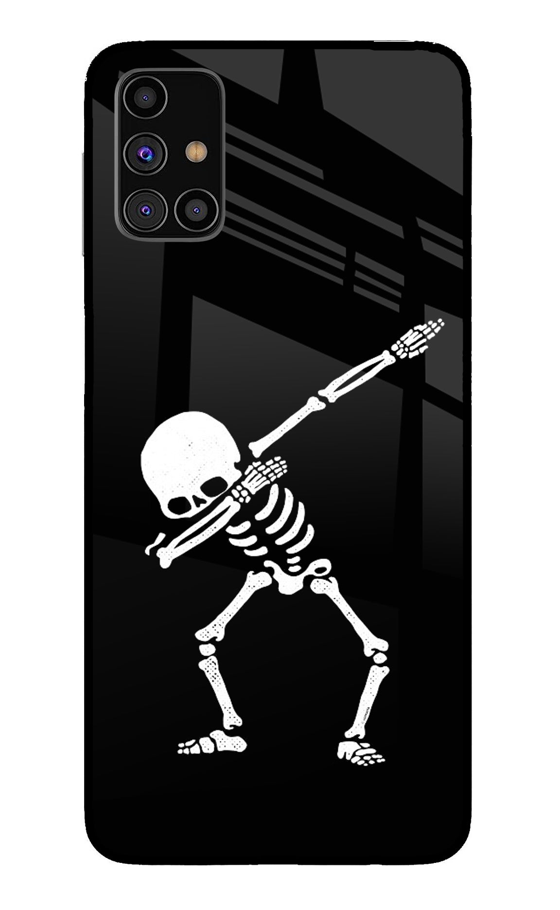 Dabbing Skeleton Art Samsung M31s Back Cover