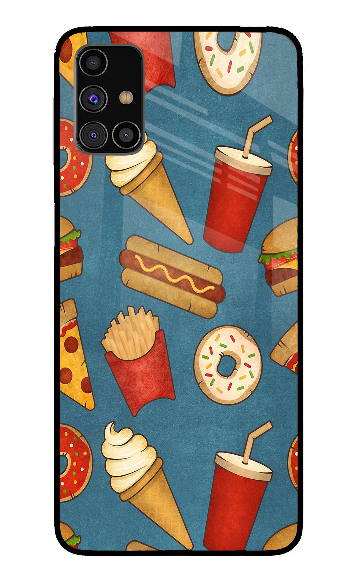 Foodie Samsung M31s Glass Case Back Cover by Casekaro