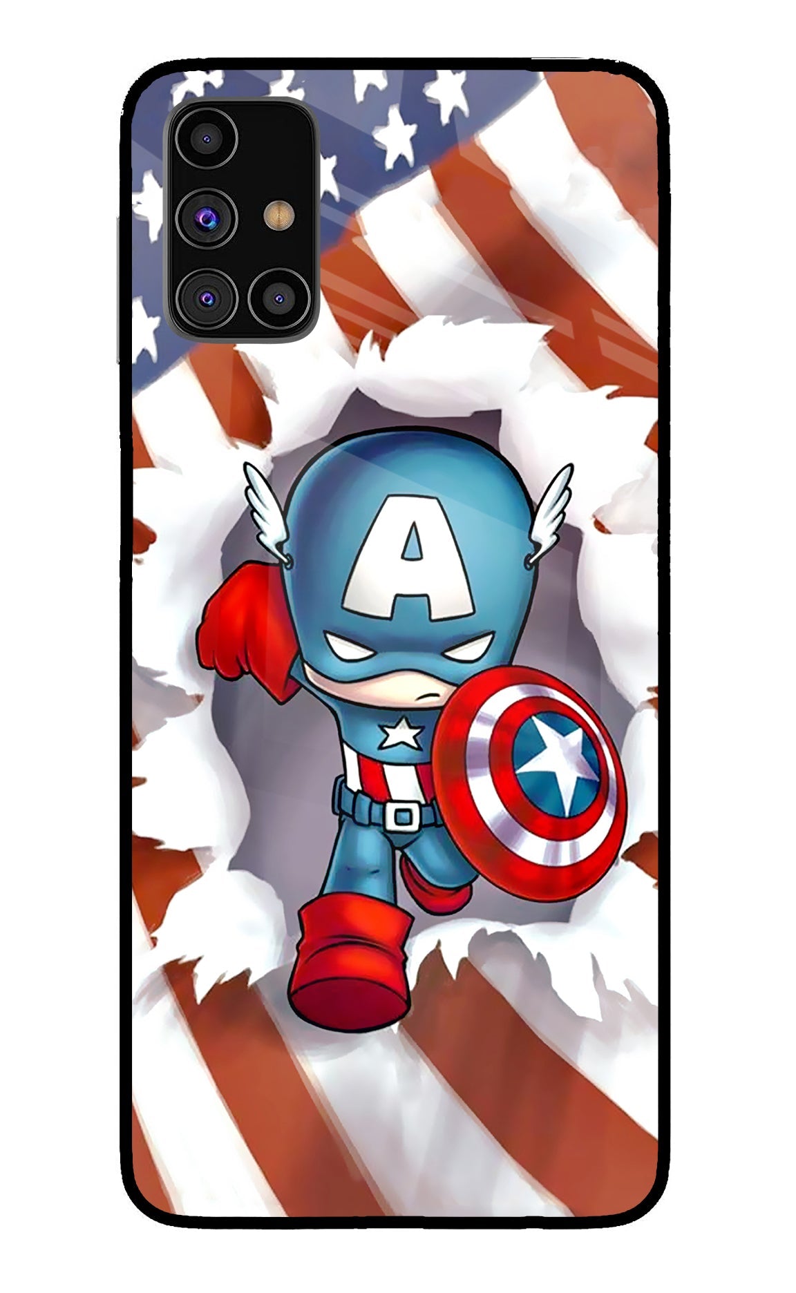 Captain America Samsung M31s Glass Case