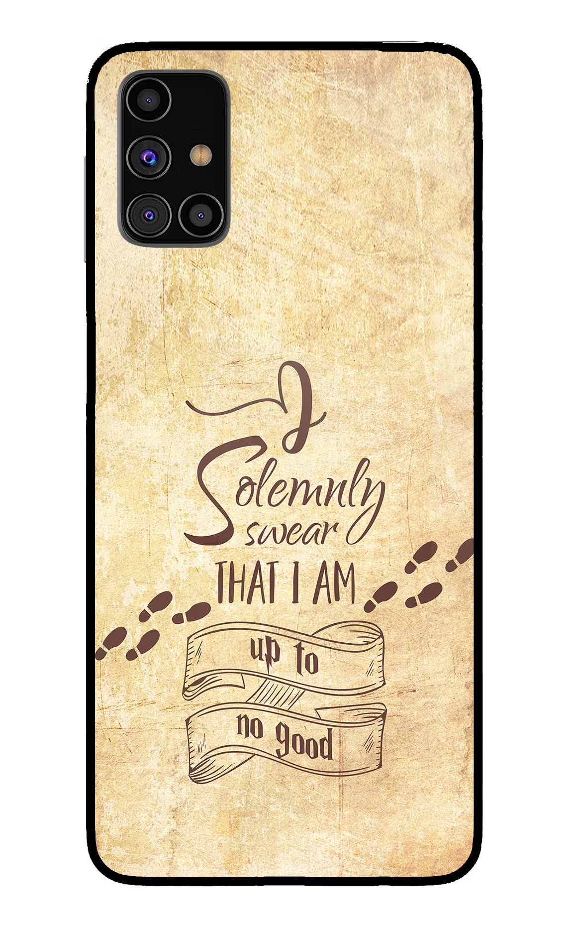 I Solemnly swear that i up to no good Samsung M31s Glass Case Back Cover by Casekaro