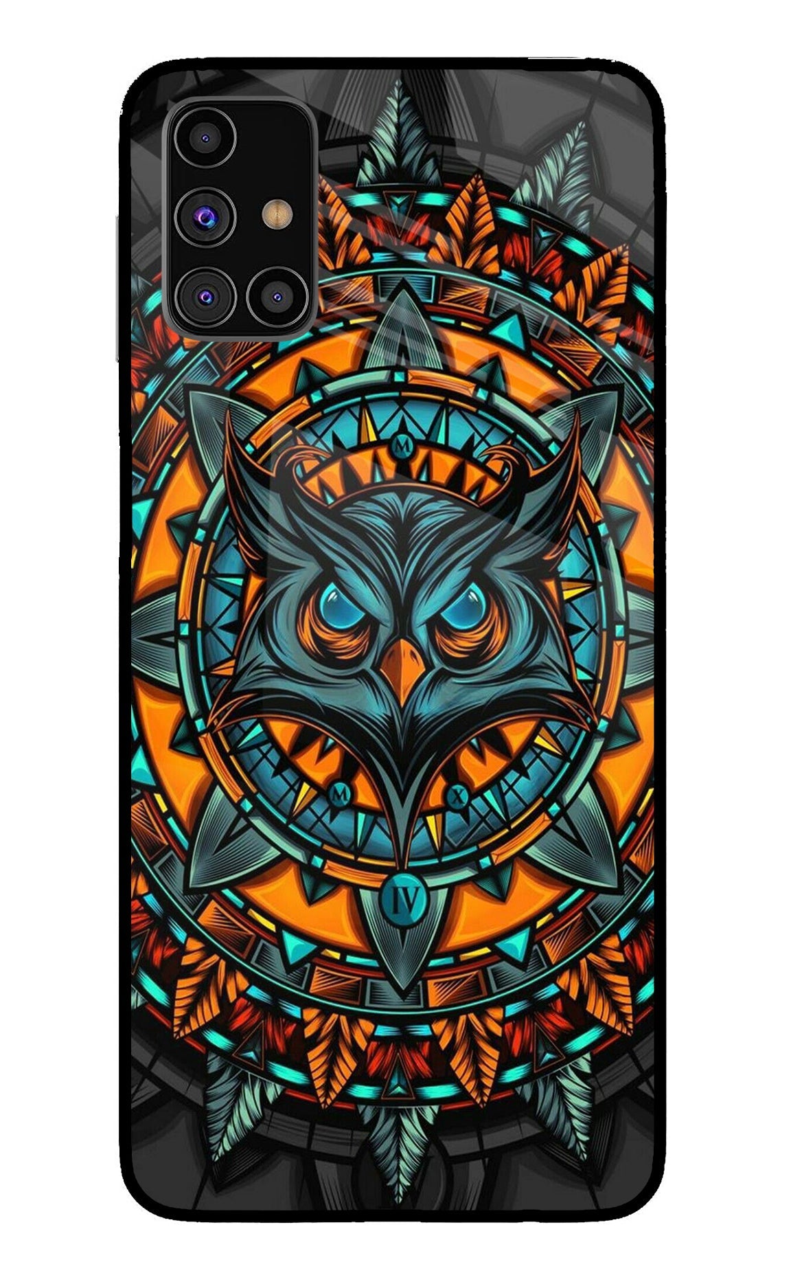 Angry Owl Art Samsung M31s Glass Case