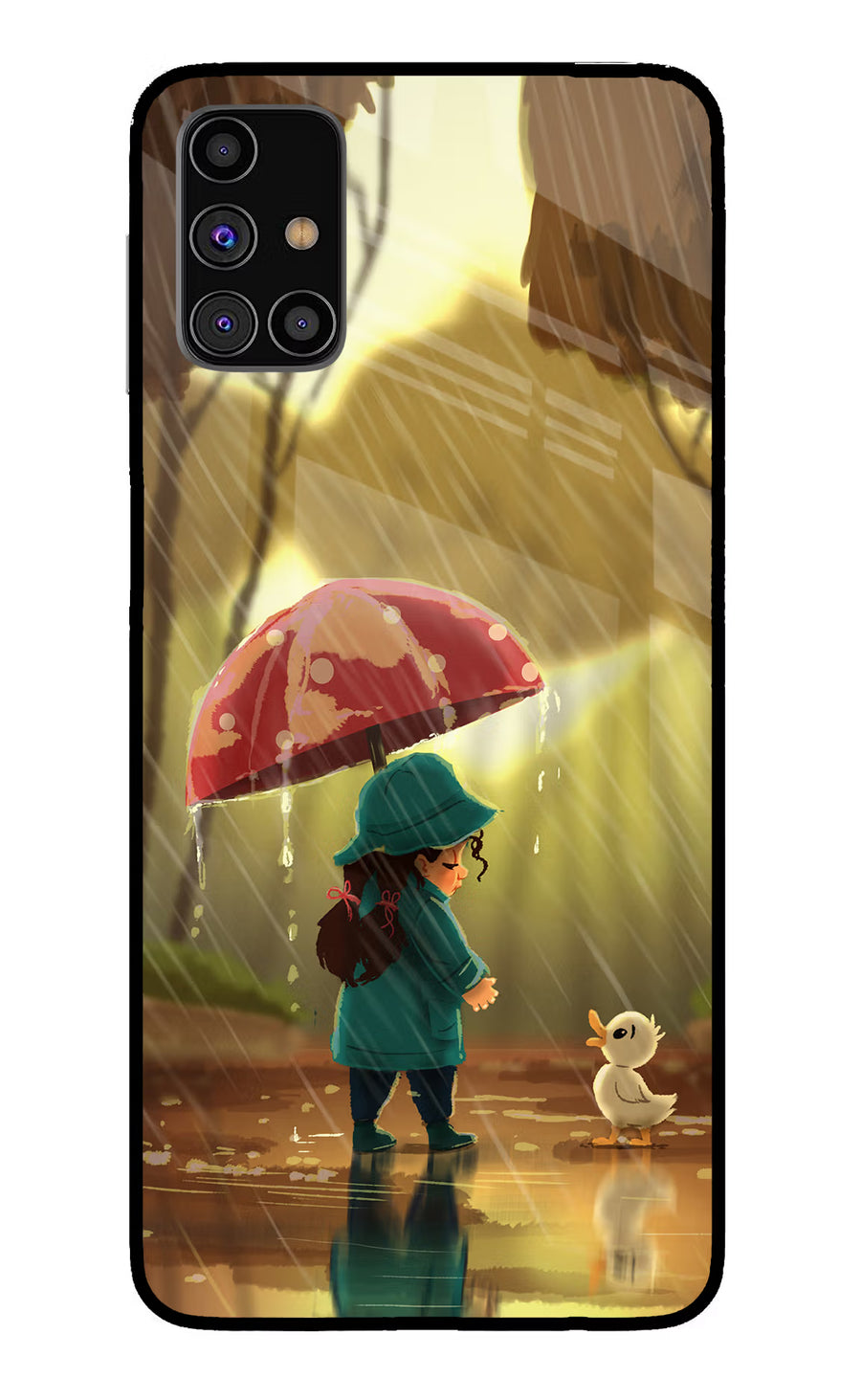 Rainy Day Samsung M31s Back Cover, Glass case