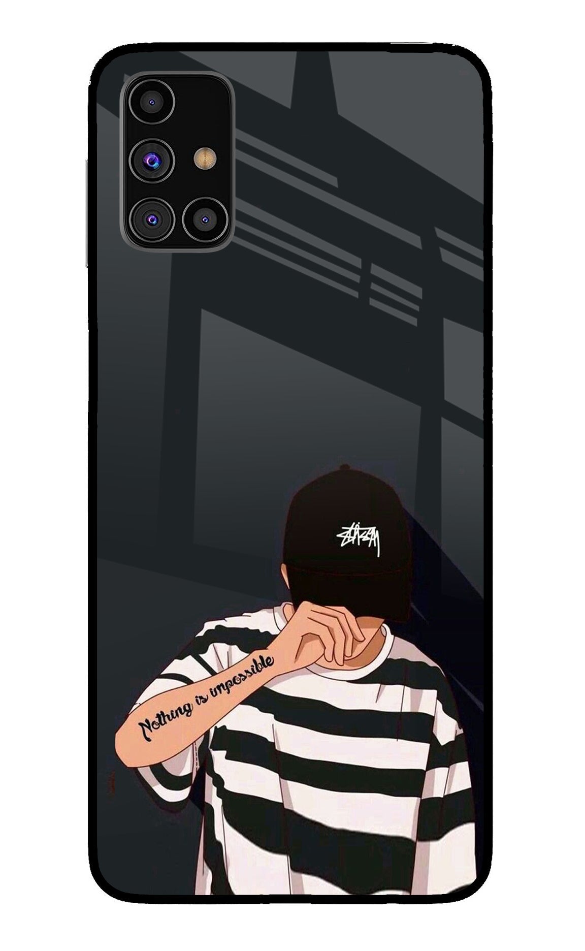 Aesthetic Boy Samsung M31s Glass Case