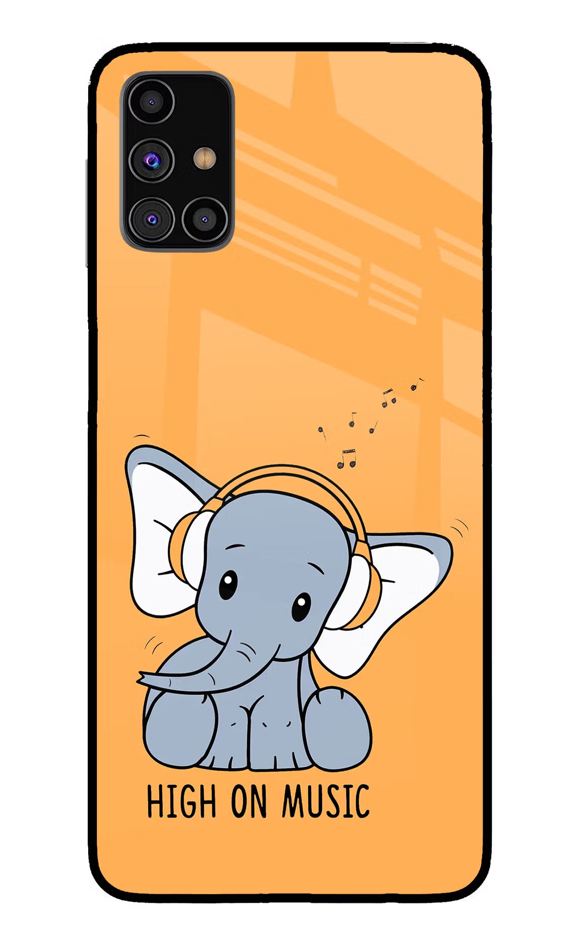 High On Music Samsung M31s Glass Case Back Cover by Casekaro
